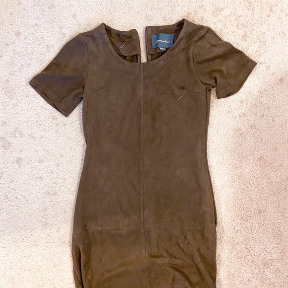 Suede Brown Dress - Picture 2 of 3